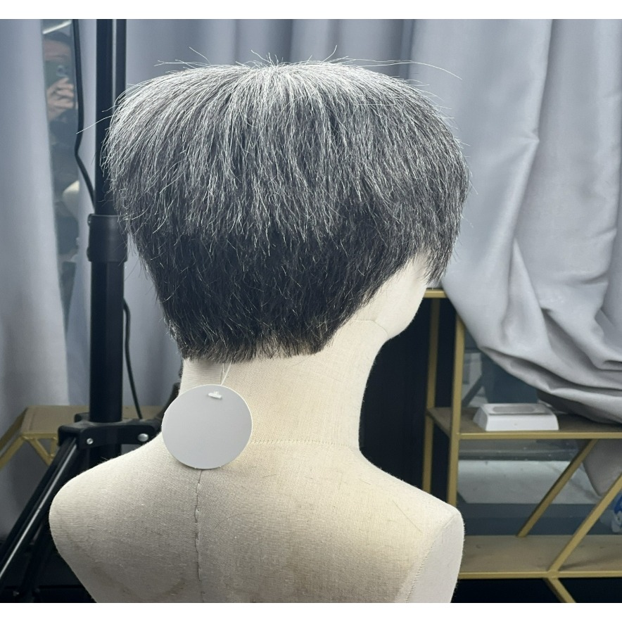 男士花白髮 全真髮 老年假髮 - 整頂式假髮 增加髮量 沒有頭髮 光頭可戴【黑二髮品】TMA-細節圖5