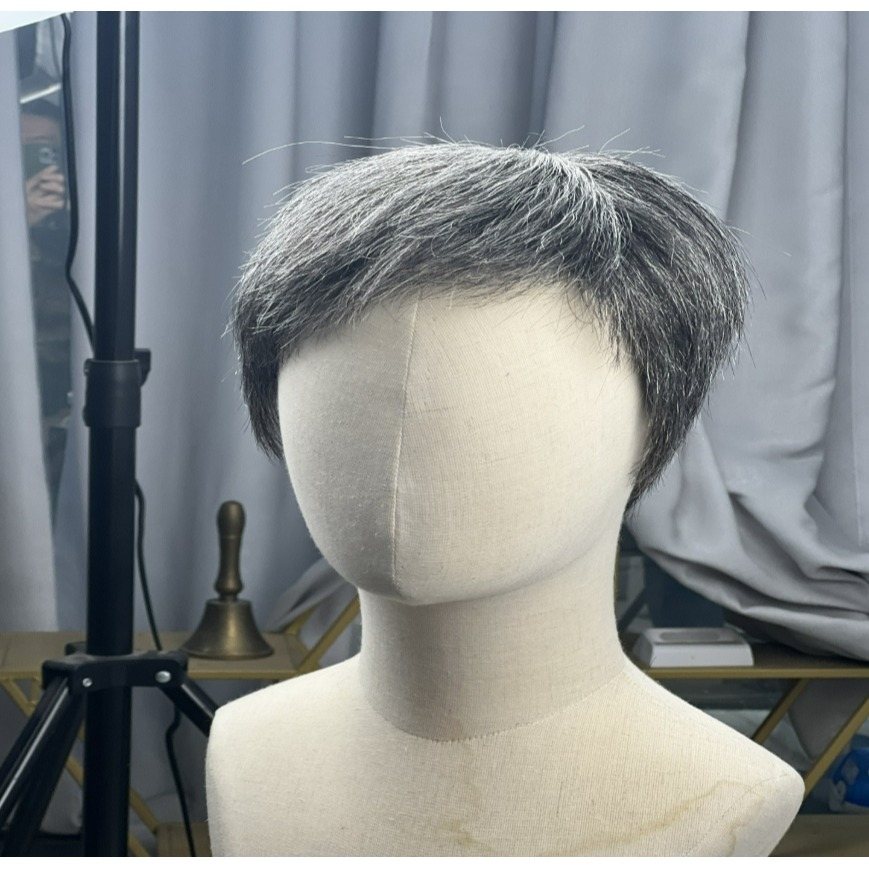 男士花白髮 全真髮 老年假髮 - 整頂式假髮 增加髮量 沒有頭髮 光頭可戴【黑二髮品】TMA-細節圖8