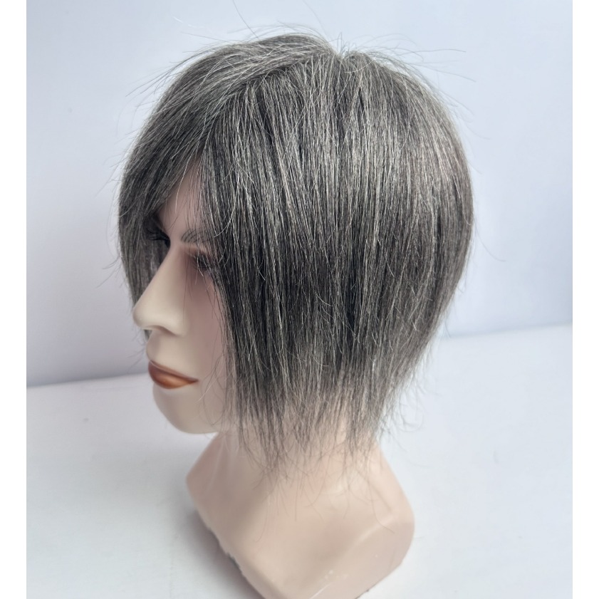 男士頭頂髮片 花白髮 全真髮 黏貼式髮片 - 頭頂補髮 增加髮量 改變髮型 更自信【不然飾】THJ-細節圖3