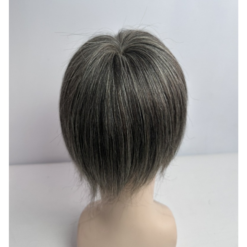 男士頭頂髮片 花白髮 全真髮 黏貼式髮片 - 頭頂補髮 增加髮量 改變髮型 更自信【不然飾】THJ-細節圖5