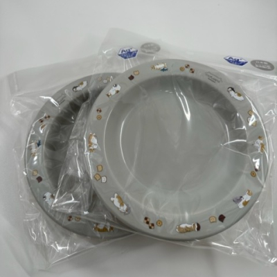日本帶回現貨 OSK Mofusand 貓福珊迪 小碟子 盤子3件組 藍色灰色粉色 日本製 抗菌處理 可用洗碗機 微波爐