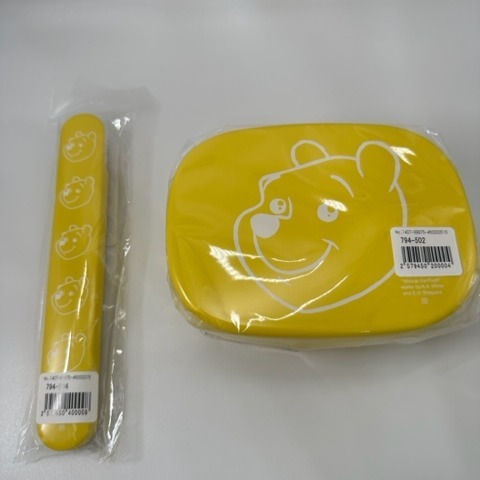 日本帶回 現貨 迪士尼 小熊維尼 維尼熊 超可愛 便當盒 午餐盒 保鮮盒 環保筷 環保餐具