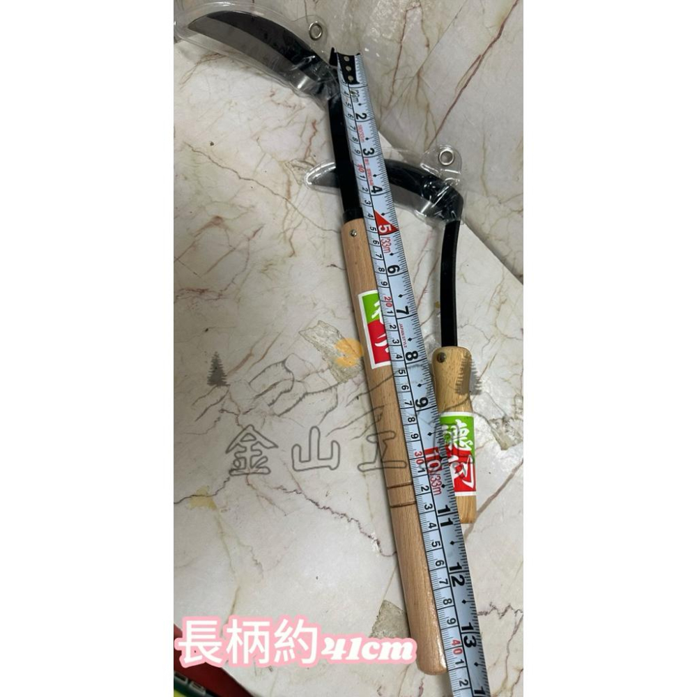 金山工具職人專用德利日式除草鐮刀 短/長 台灣製 木柄割草刀 除草耙 割草鐮刀 除草刀 除草鎌刀 彎月鐮 半月-細節圖2