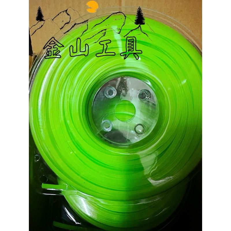 金山工具正芳超耐磨橘色3.2四角方型韌性強不磨損只會變細3.7五角星形綠色割草繩 正芳4.0牛筋繩磅裝整捆割草機用割草繩-細節圖3