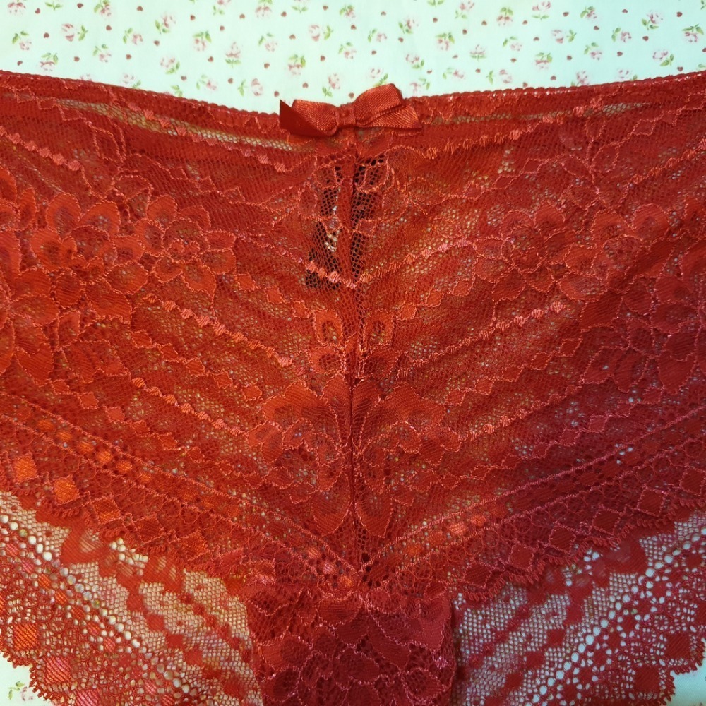 ETAM Lingerie 法國內衣 N*5 CLASSIQUE- PANAMA 紅色網狀包臀 內褲 UK12/FR40-規格圖11