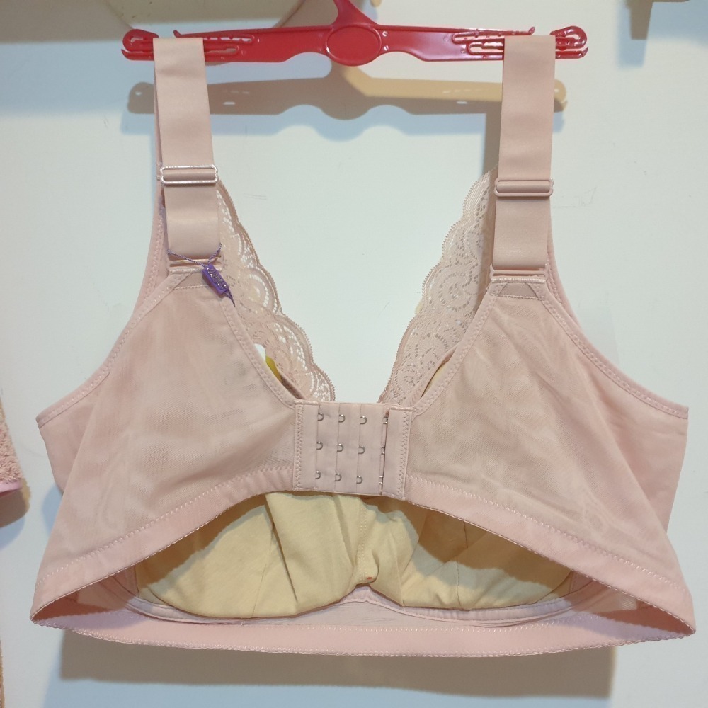 秘密花圈 集中提托零重力 透氣減壓 無鋼圈 睡眠內衣 3XL 豆沙色 粉紅色 F~H cup下胸圍42(90-95公分)-細節圖7