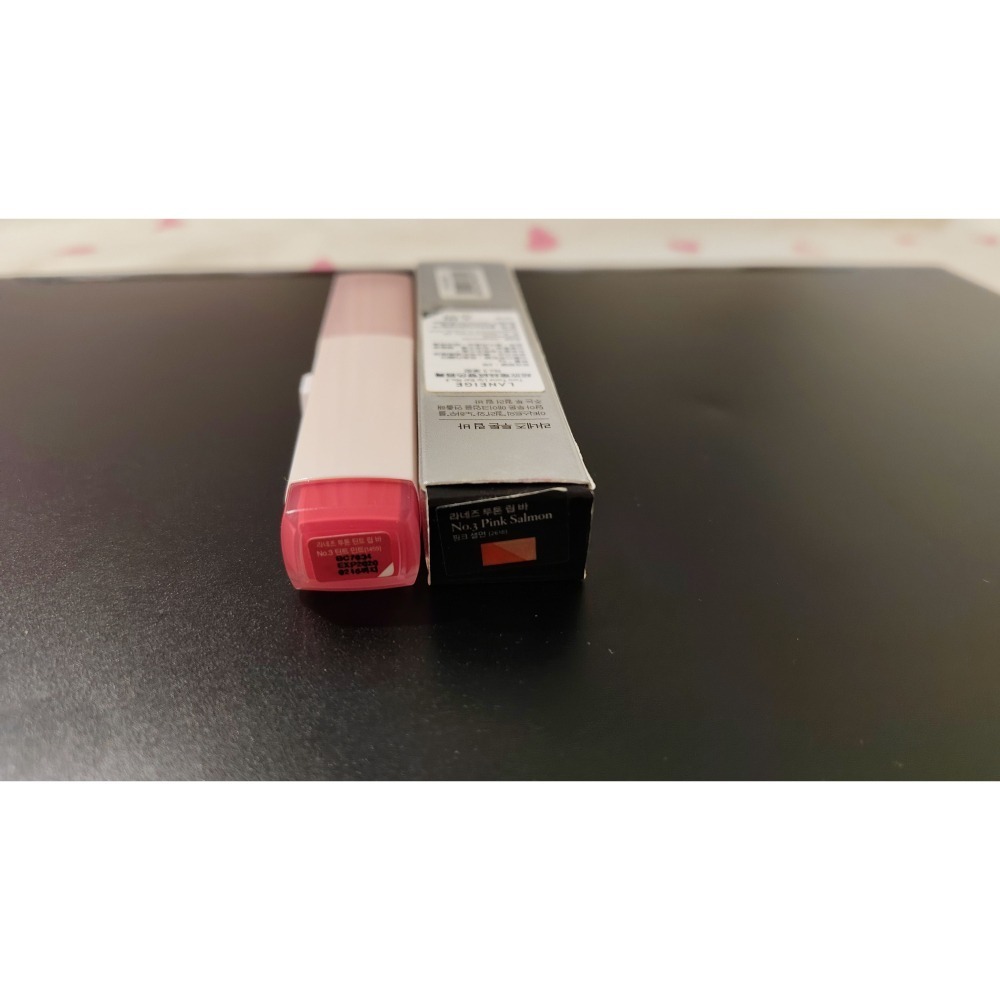 二手 蘭芝 Laneige 超放電晶潤雙色唇膏 NO.3 香柚薄荷 (李聖經調色創作)2公克 V字雙色設計 晚安唇膜潤澤-細節圖5