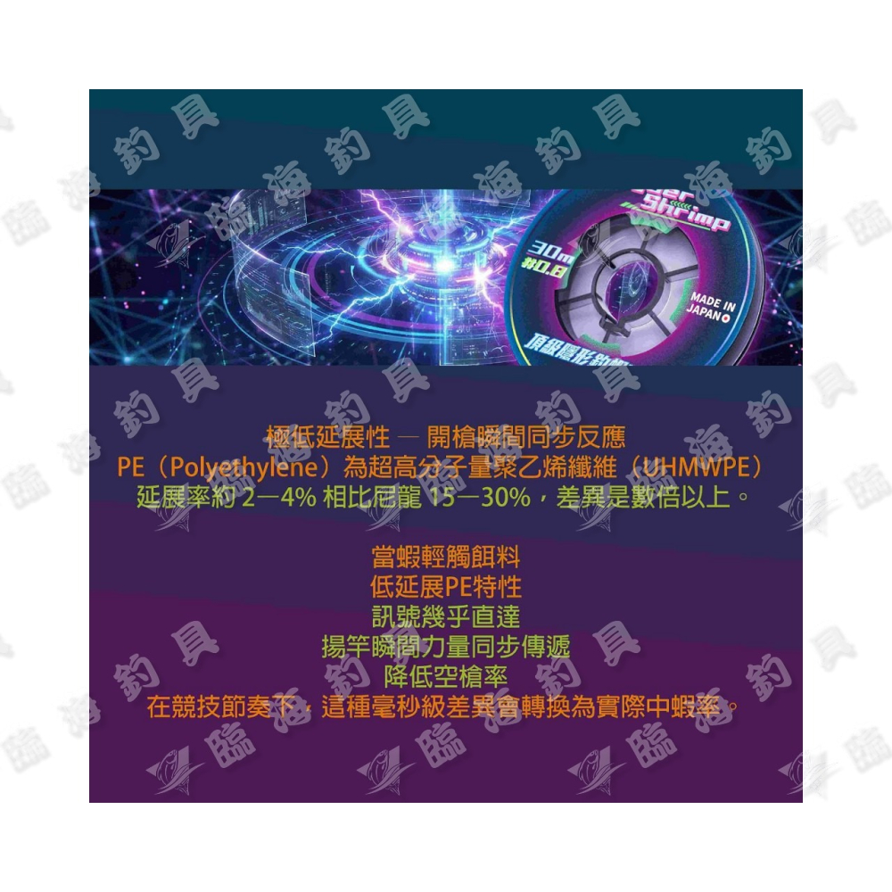 臨海釣具 24H營業/RONIN CYBER SHRIMP 賽博 蝦PE線/30M-比重0.98 隱形PE線-細節圖5