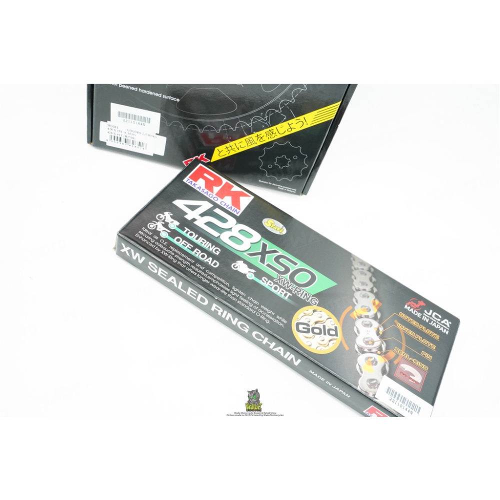 韋德機車精品 RK部品 GB 428 黃金油封 鏈條 黃金鏈條 齒盤組 前齒 後齒 齒盤組適用 GOGORO2/AI-1-細節圖2