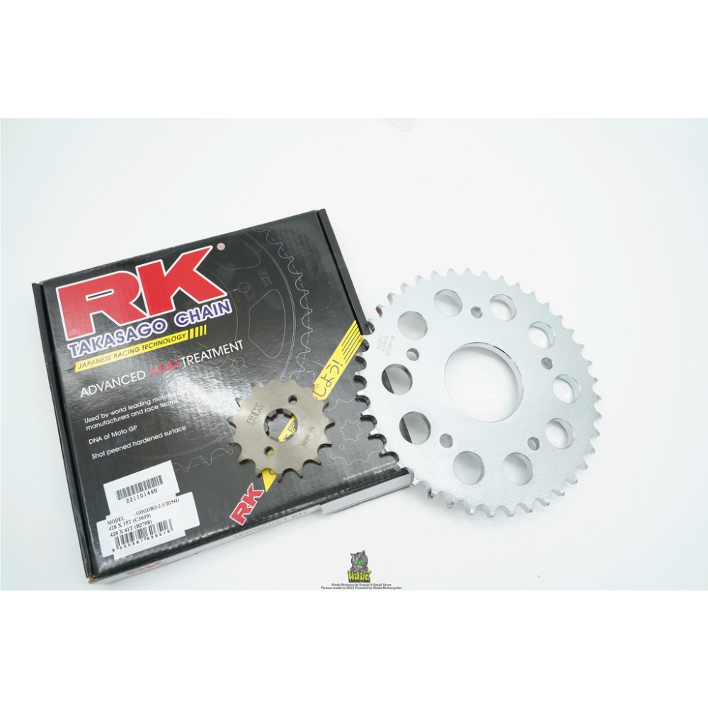 韋德機車精品 RK部品 GB 428 黃金油封 鏈條 黃金鏈條 齒盤組 前齒 後齒 齒盤組適用 GOGORO2/AI-1-細節圖3