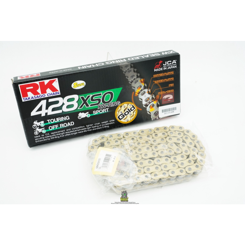 韋德機車精品 RK部品 GB 428 黃金油封 鏈條 黃金鏈條 齒盤組 前齒 後齒 齒盤組適用 GOGORO2/AI-1-細節圖4