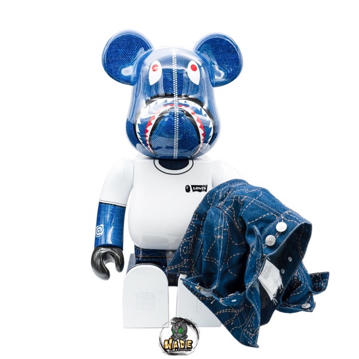BE@RBRICK 庫柏力克熊 BAPE Levis 潮流 聯名 牛仔 1000% 熊王 面交為主-細節圖3