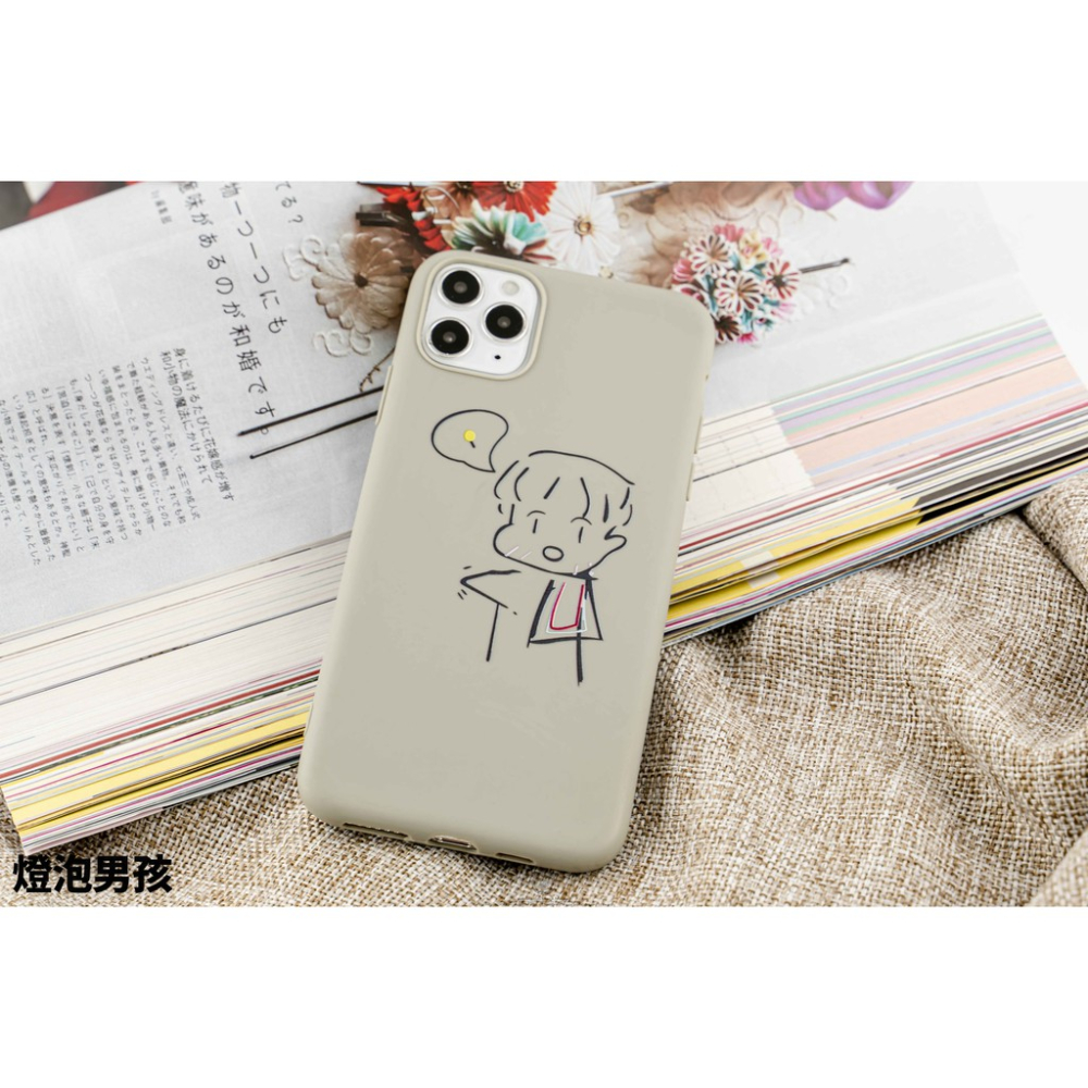 韋德機車精品 日韓 燈泡女孩 男孩 手機殼 彩繪 個性防摔 情侶款 IPHONE 11 /X/XR/XR MAX-細節圖5