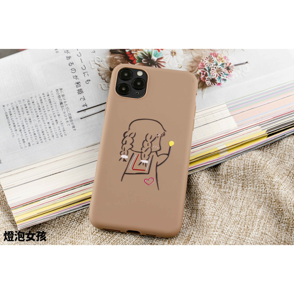 韋德機車精品 日韓 燈泡女孩 男孩 手機殼 彩繪 個性防摔 情侶款 IPHONE 11 /X/XR/XR MAX-細節圖6