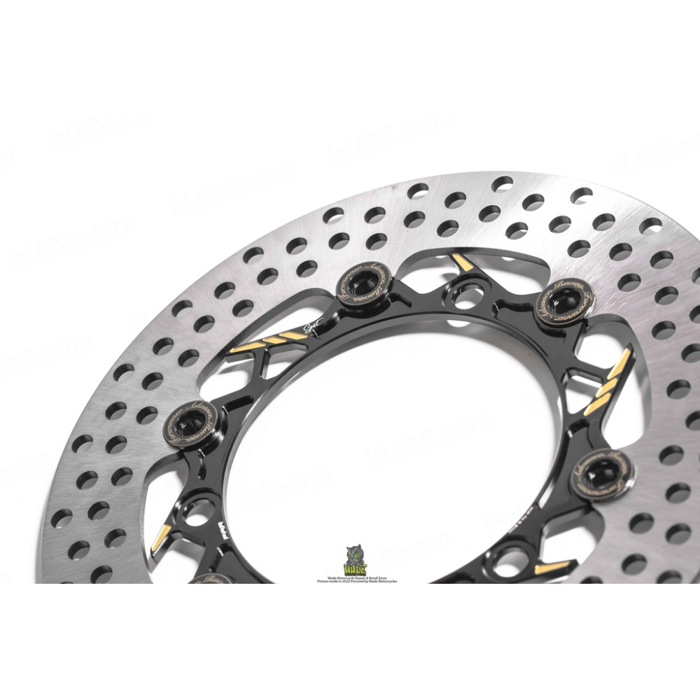 韋德機車精品 FAR部品 SA SPORT 浮動碟盤 浮動碟 黑金色 適用 新勁戰 六代戰 水冷BWS-細節圖2
