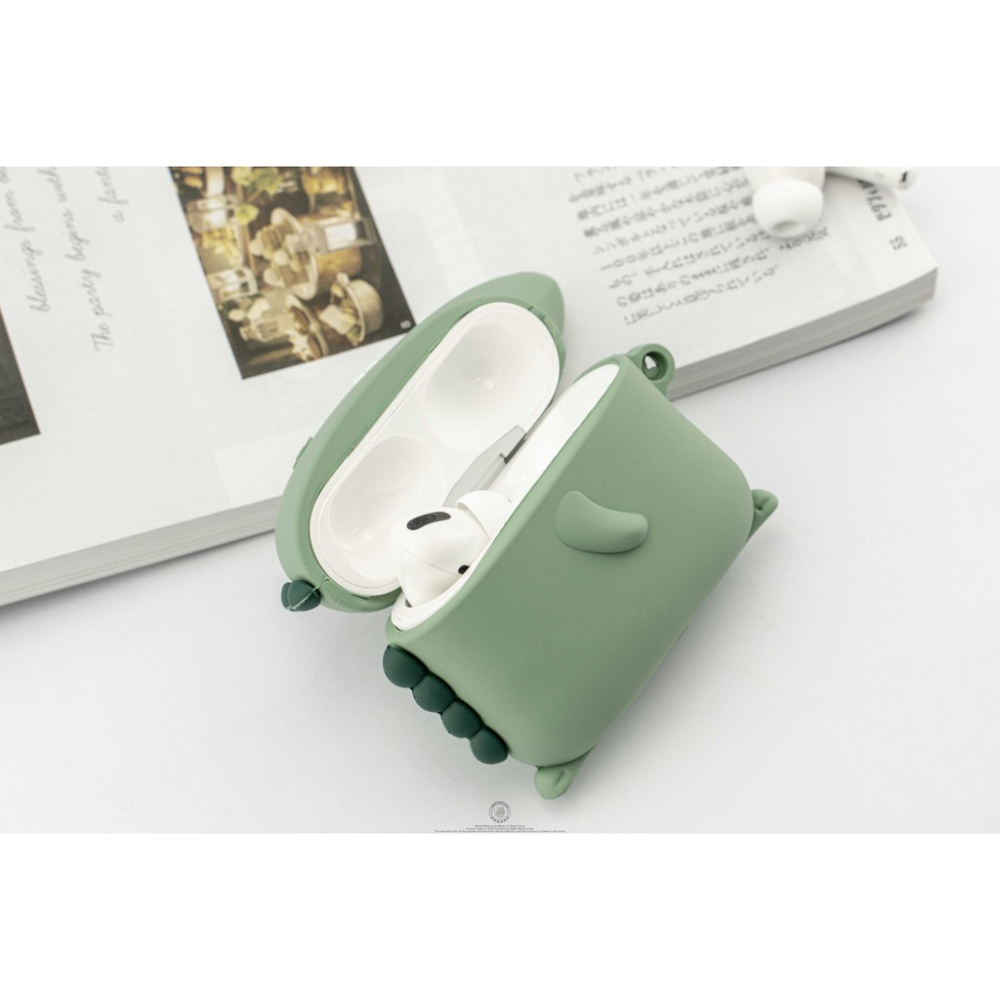 韋德機車精品 AirPods 1/2 & Pro 呆獸小鱷魚 保護套 殼套 耳機保護套 外殼 光面 防刮 藍芽無線-細節圖4