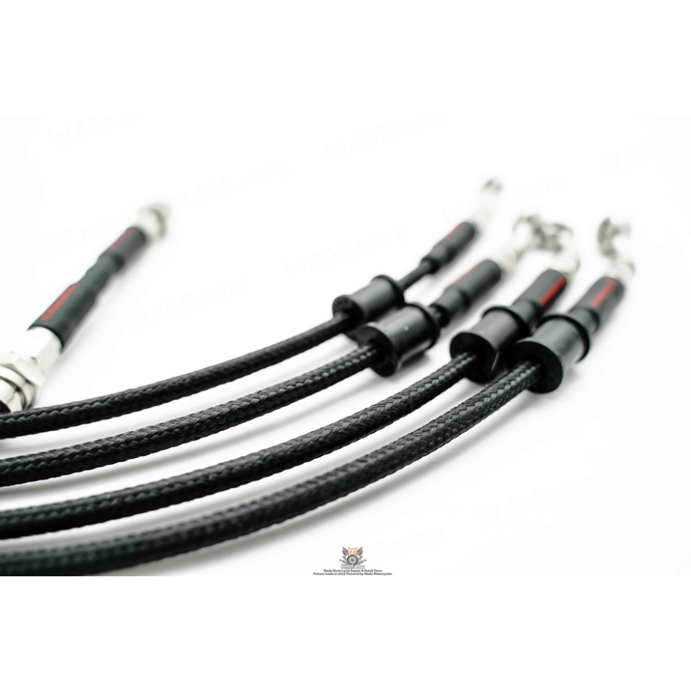 韋德機車精品 川歐力士 金屬油管 彩色油管 煞車油管 編織黑 紅 藍 適用 XMAX 專用-細節圖2