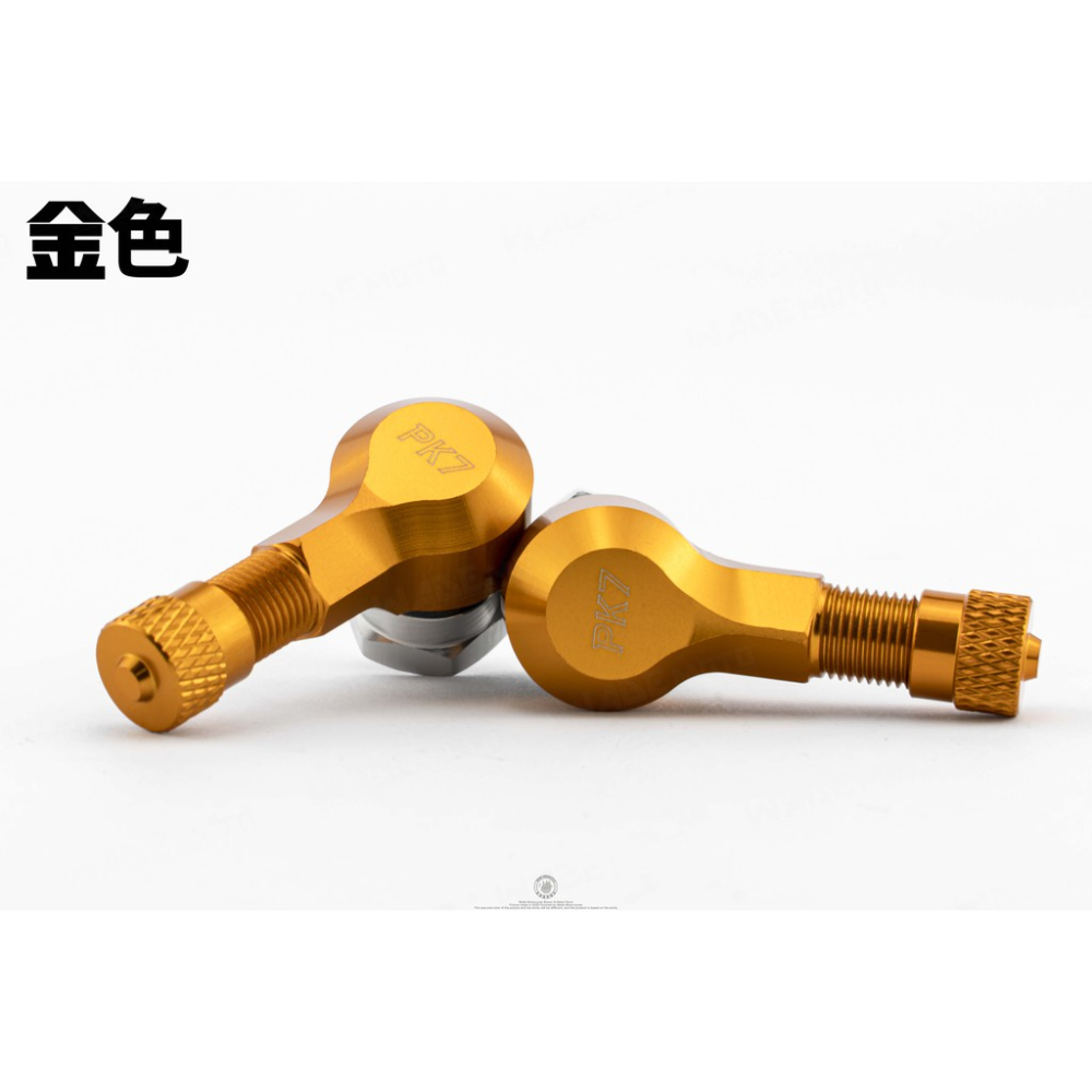 韋德機車精品 POSH PK7 鋁合金輪框氣嘴 風嘴頭 氣嘴頭 10MM 上揚15度-細節圖2