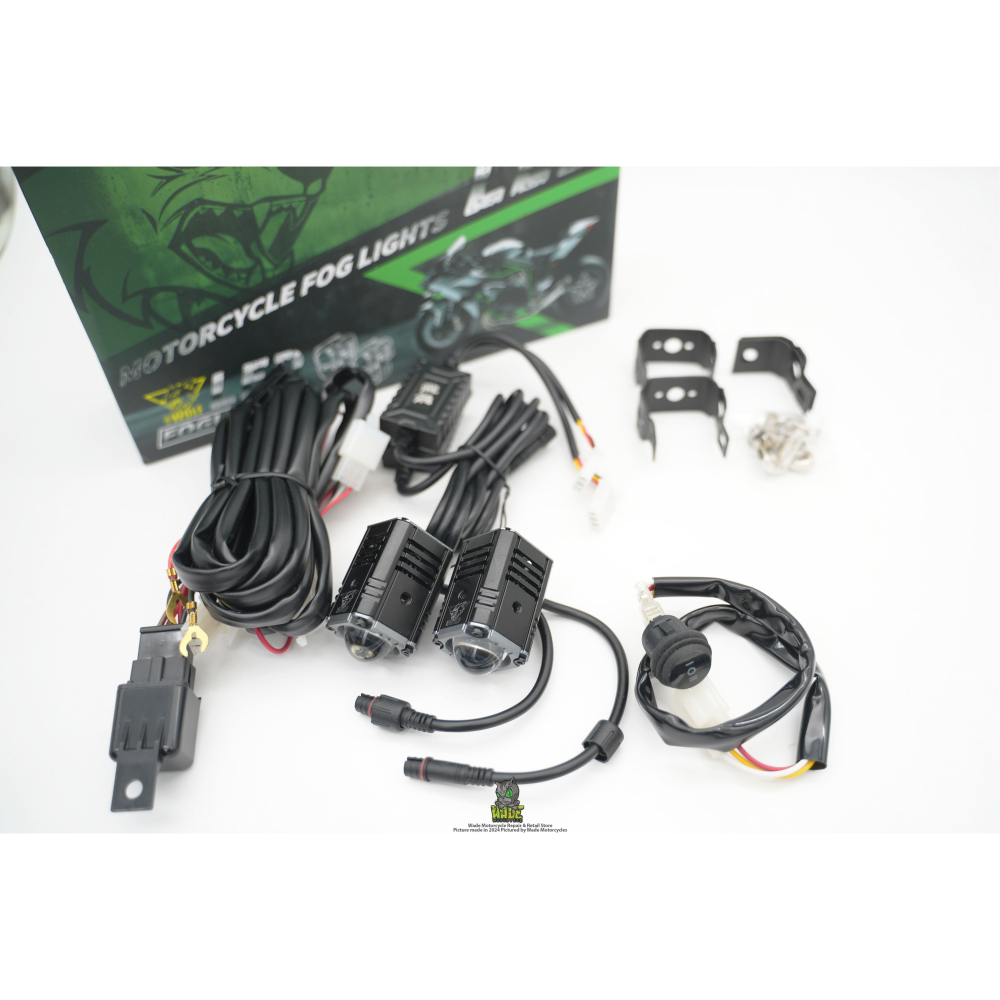 韋德機車精品 狼眼T1霧燈整套 機車霧燈 外掛式霧燈 遠近燈雙色切換 台灣出貨 小魚眼水平切線 適用 DRG MMBCU-細節圖5