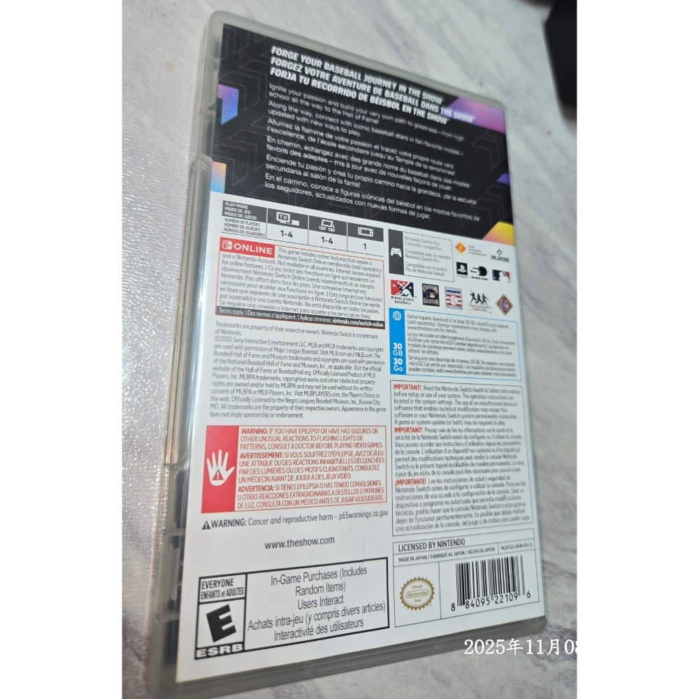 阿北-二手美品 NS NS2 MLB THE Show 25 英文版-細節圖2