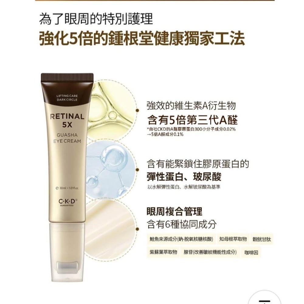 韓國鍾根堂高效A醛撫紋超導滾輪眼霜30ml（含316不鏽鋼滾輪按摩頭）/鍾根堂A醛5X撫紋眼霜30ml補充瓶-細節圖4