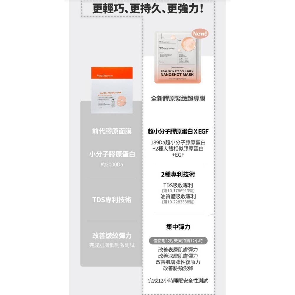 韓國MediAnswer超貼合生物膠原緊緻超導膜(5片/ 盒）韓國MediAnswer生物膠原超導面膜-細節圖3