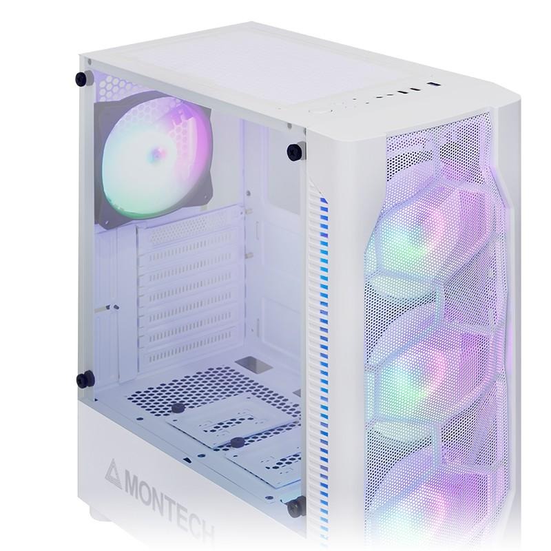 君主 Montech X1 白 顯卡長30.5/CPU高16.5/網孔面板/玻璃透側/ATX 送4個RGB風扇-細節圖3
