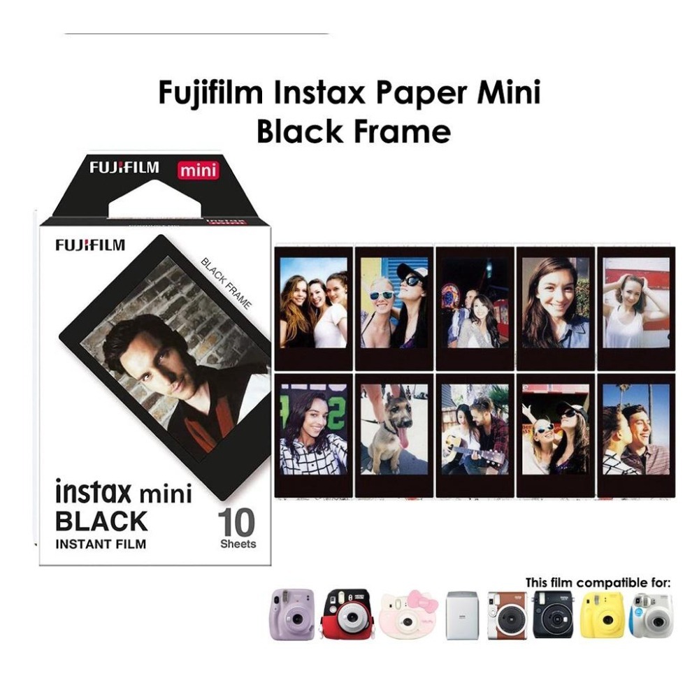 💯正品📸 FUJIFILM Instax mini 富士 拍立得 卡通 底片 黑邊 黑框 黑邊框 Black-細節圖2