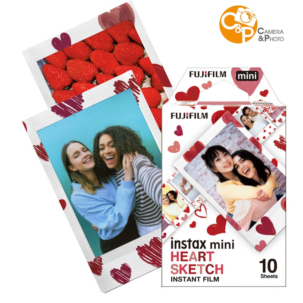 ✨富士Fujifilm🎞️ instax mini 愛心 素描底片   愛情剪影 拍立得 底片 現貨💖🎨-細節圖2