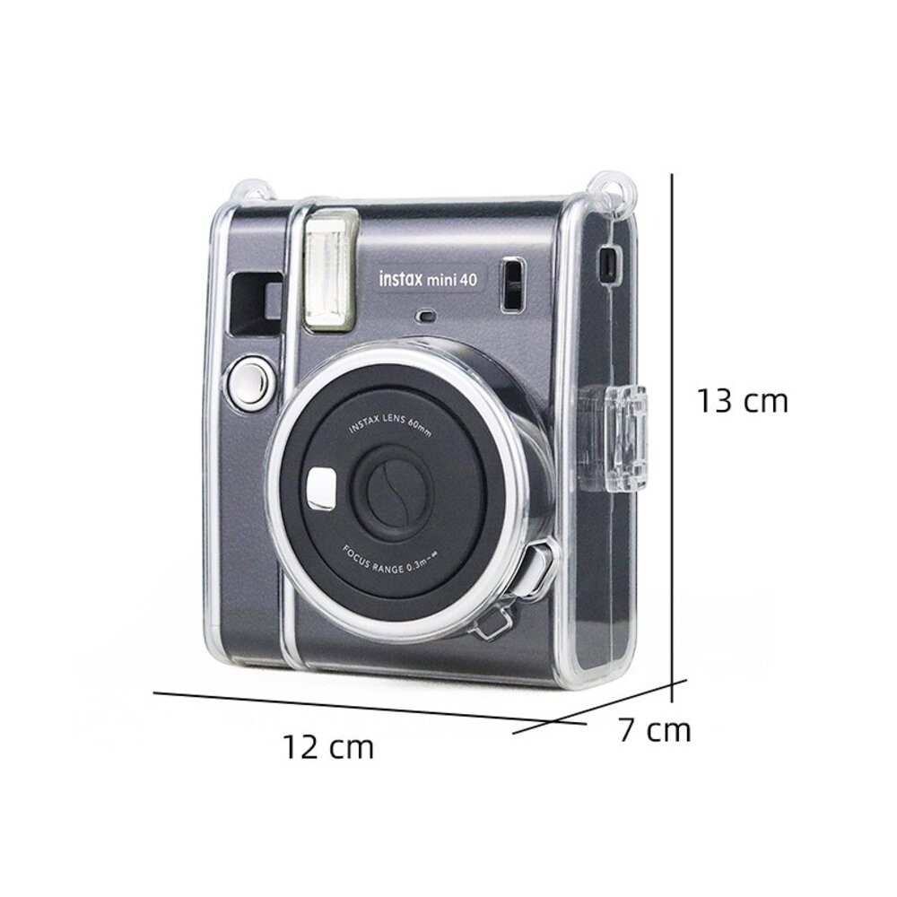 📷現貨 富士 instax mini 40 專用皮套 原廠/副廠/水晶殼 相機包 復古黑 棕 咖啡 白 附背帶-細節圖5