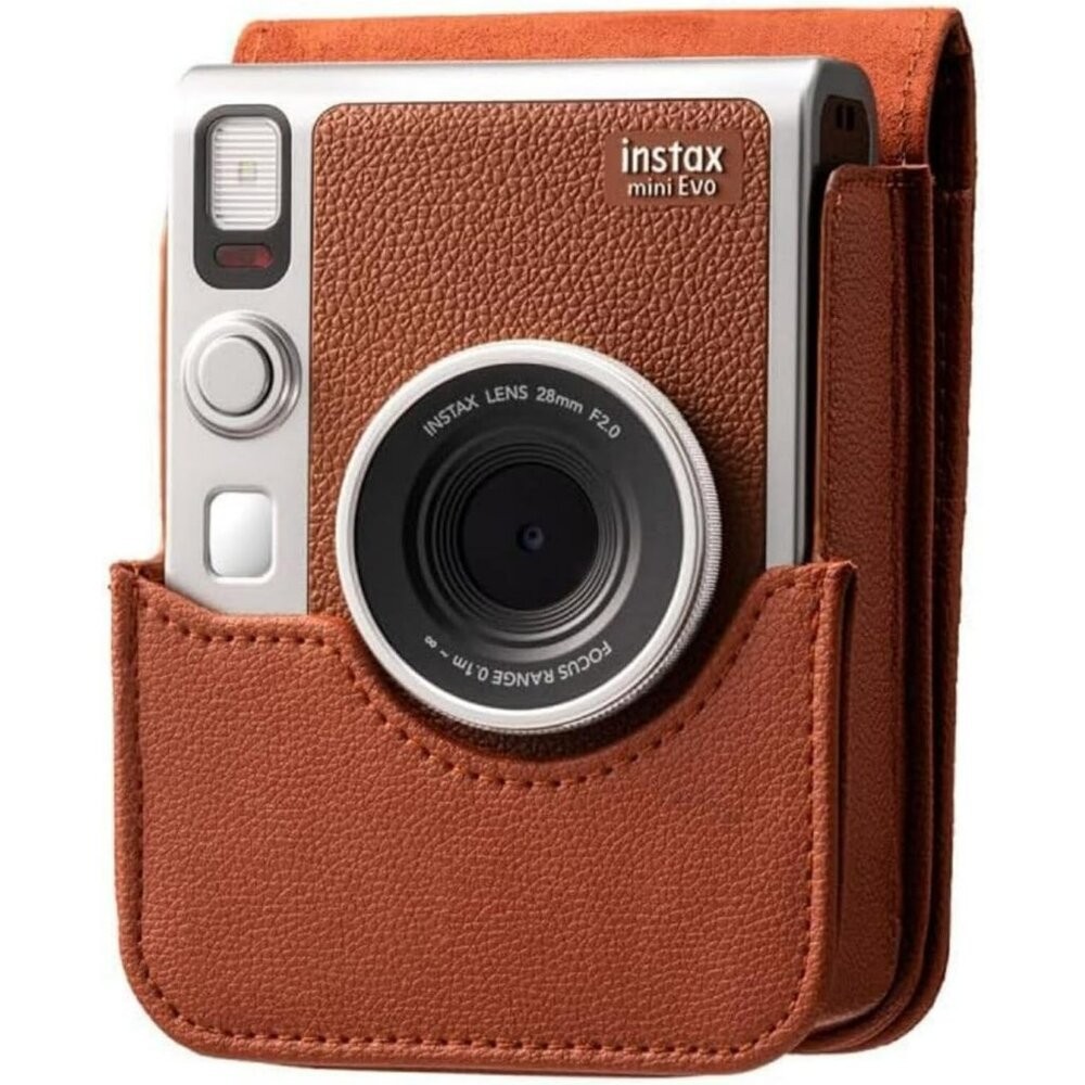 💯正品📸富士 Evo 原廠相机包 棕色 拍立得 Fujifilm instax mini Camera Case-細節圖4