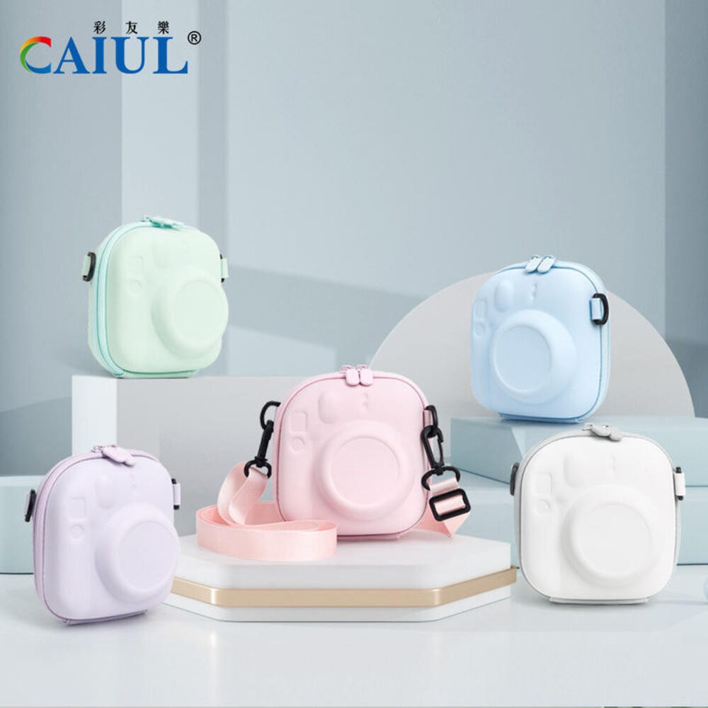 📸 拍立得硬殼收納包 🍪 EVA防震 mini 12 11 40 99 8 9 通用相機包 附背帶 拍立得包 糖果色系✨-細節圖3