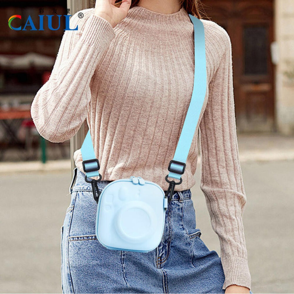 📸 拍立得硬殼收納包 🍪 EVA防震 mini 12 11 40 99 8 9 通用相機包 附背帶 拍立得包 糖果色系✨-細節圖4