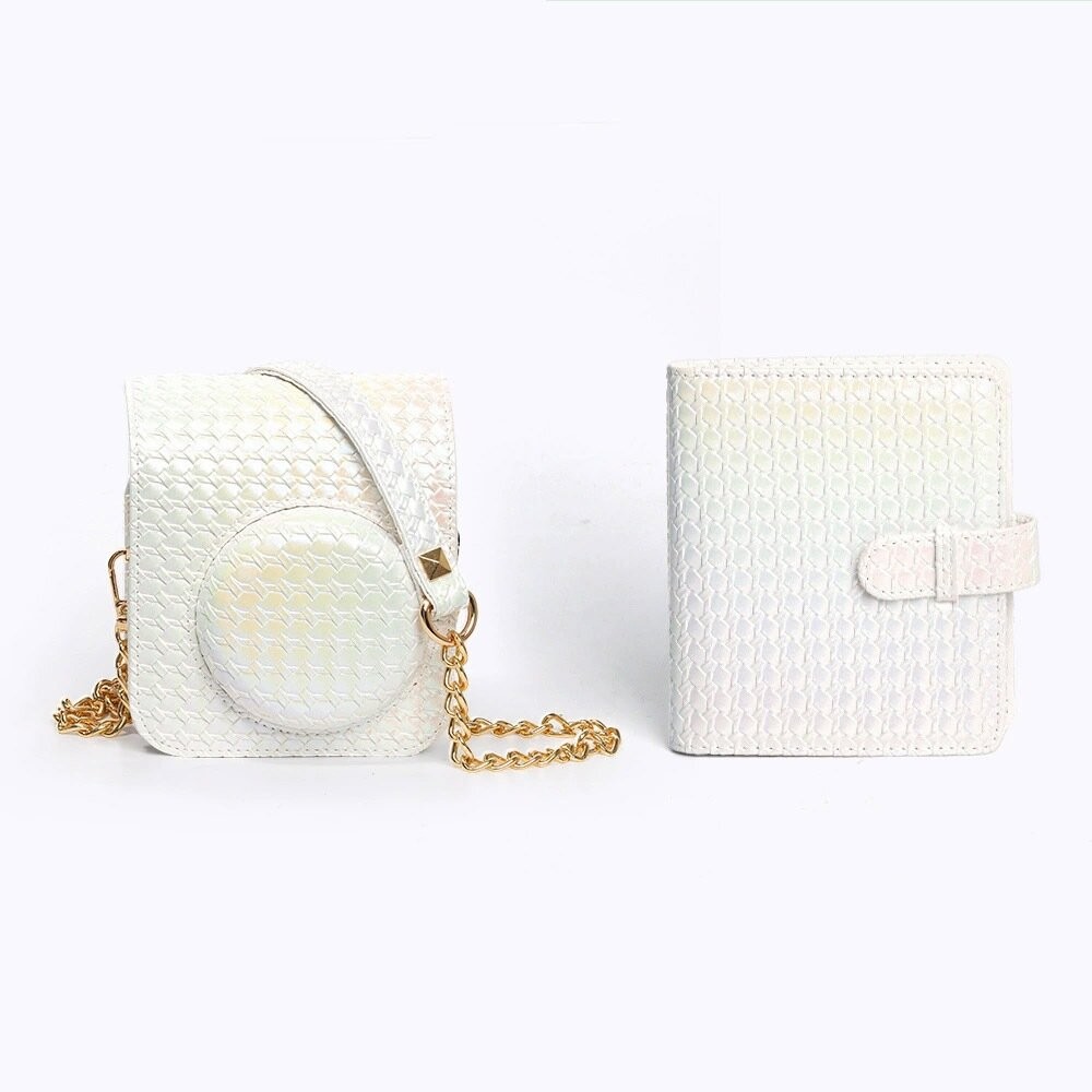 💎 現貨 富士 Instax mini 12 / 11 / 40 適用 幻彩編織紋 相機包 相冊 64枚 套裝 背帶保護-規格圖6