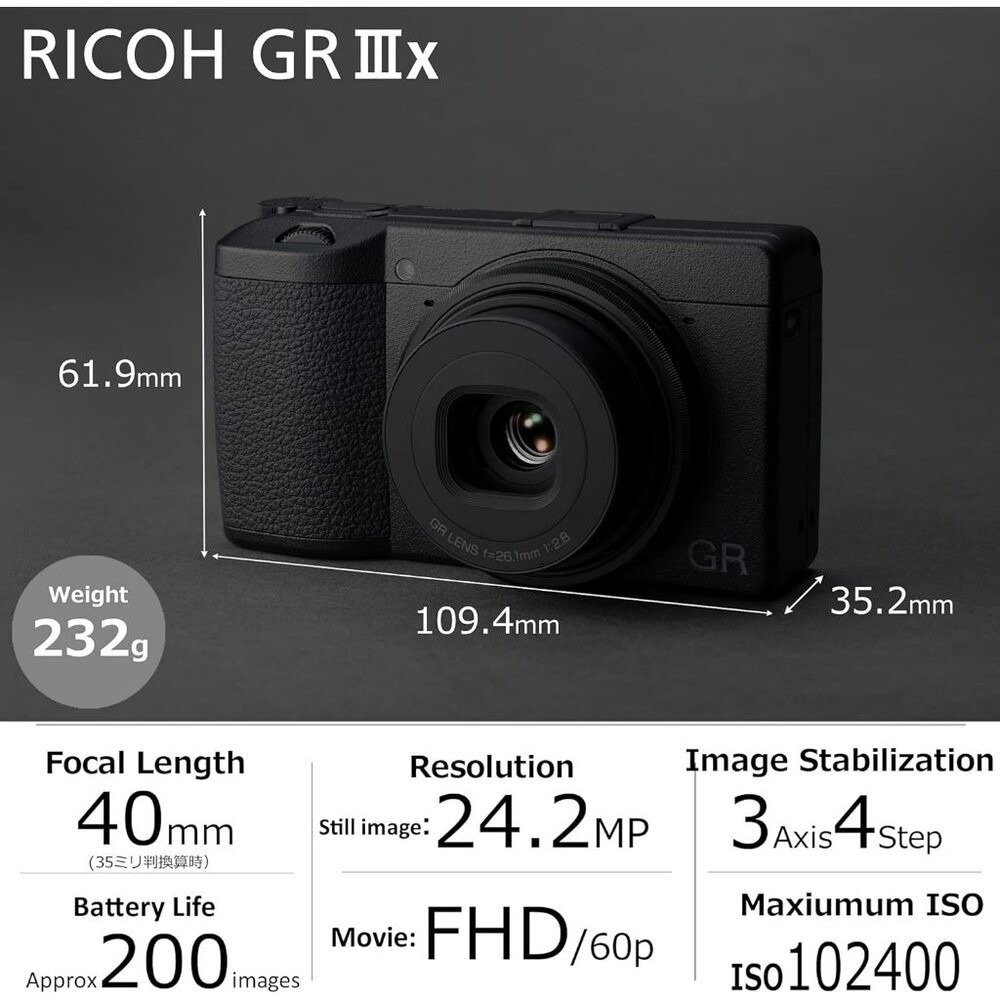 💯正品 平輸 分期0利率 RICOH GRIIIx GR3 GRIII HDF 送記憶卡電池座充 一年保固 宅配免運-細節圖3
