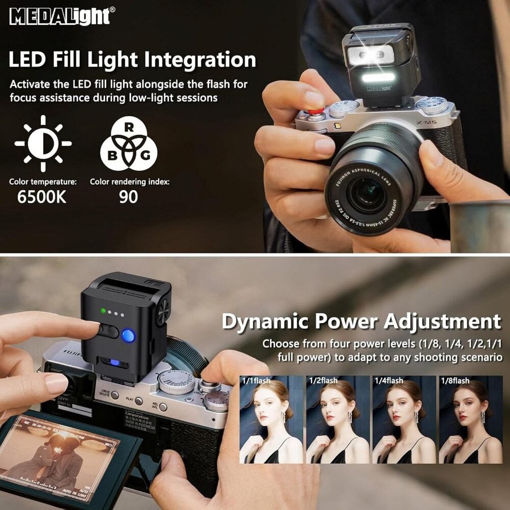 🔥 現貨 MEDALIGHT F2 迷你閃光燈 相機外閃 📸 適用 GRIII X100VI XM5 X-E5 GRIV-細節圖5