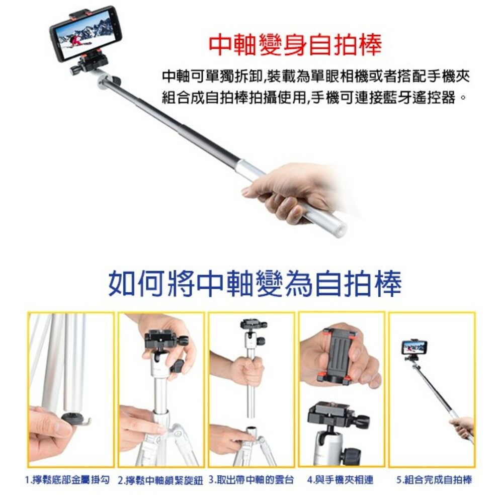 💯公司貨 MEFOTO 鎂鋁合金反折可拆腳架套組-GlobeTrotter Air  💳️刷卡-細節圖5