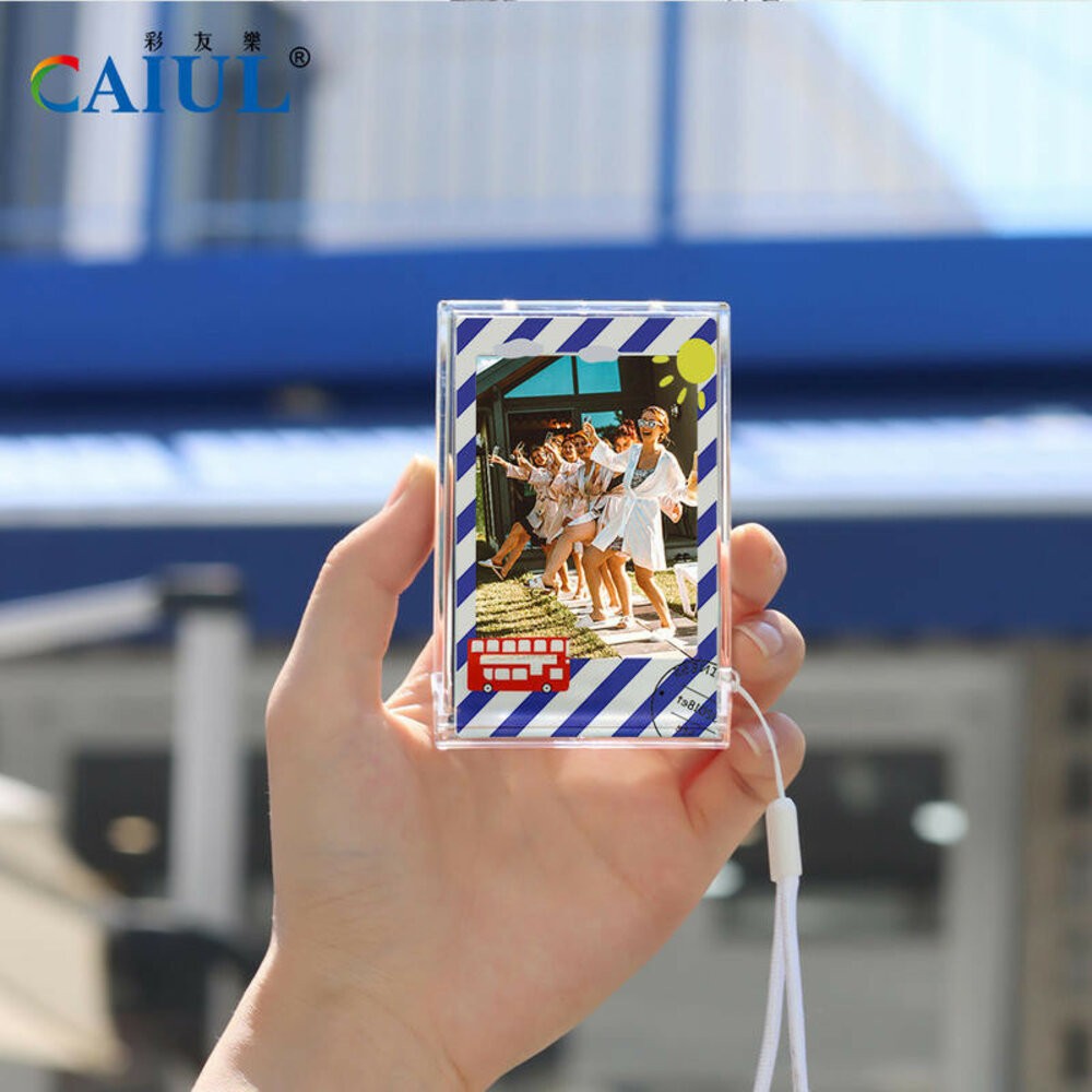 instax mini 拍立得 3吋 相片 裝飾 邊框貼紙 社交 彩色 漸層 10張 創意 diy 貼紙 空白底片專用-細節圖2