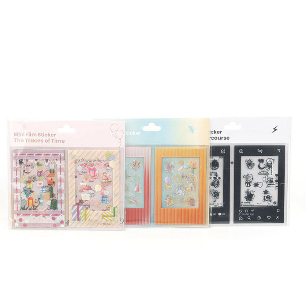 instax mini 拍立得 3吋 相片 裝飾 邊框貼紙 社交 彩色 漸層 10張 創意 diy 貼紙 空白底片專用-細節圖5
