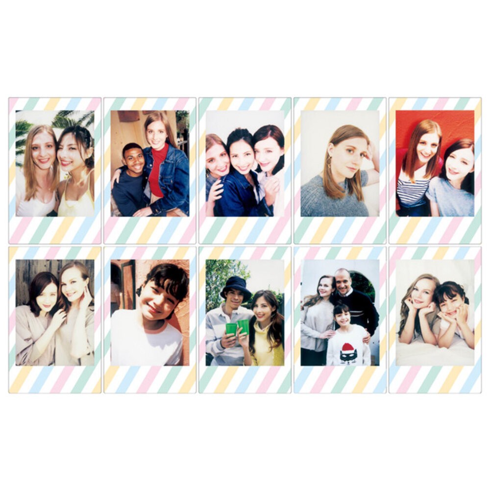 💯正品📸 FUJIFILM Instax mini 富士 拍立得 卡通 彩色 底片 馬卡龍條紋 斜條紋 Stripe-細節圖3