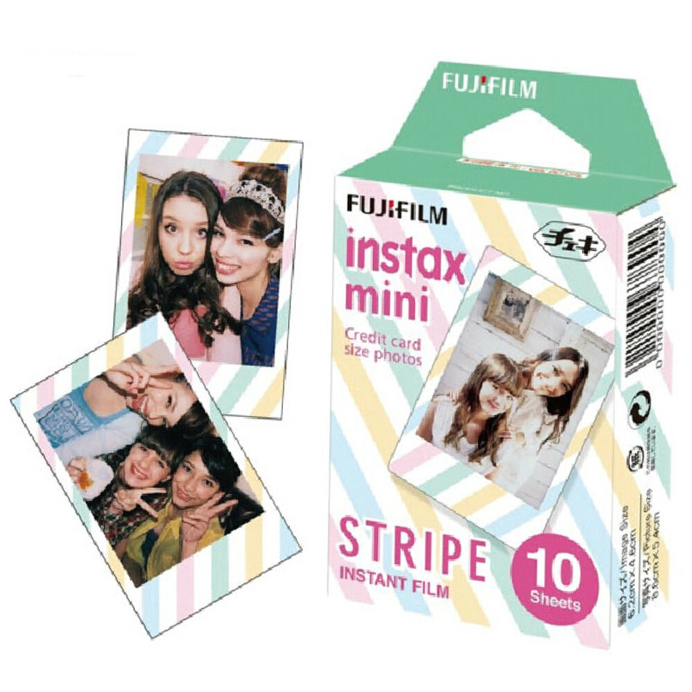 💯正品📸 FUJIFILM Instax mini 富士 拍立得 卡通 彩色 底片 馬卡龍條紋 斜條紋 Stripe-細節圖4