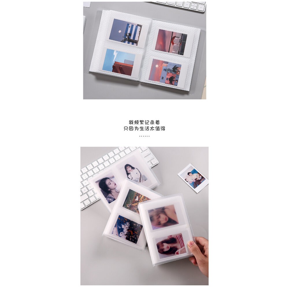 簡約風格 磨砂殼半透封面 拍立得相本 悠遊卡 相冊 霧面 防水 MINI Square SQ 方形 相本-細節圖4