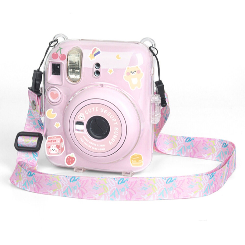 📷現貨 富士 instax mini 12 專用水晶殼 保護殼 mini12 透明/貼紙彩繪版 附風格背帶-細節圖3