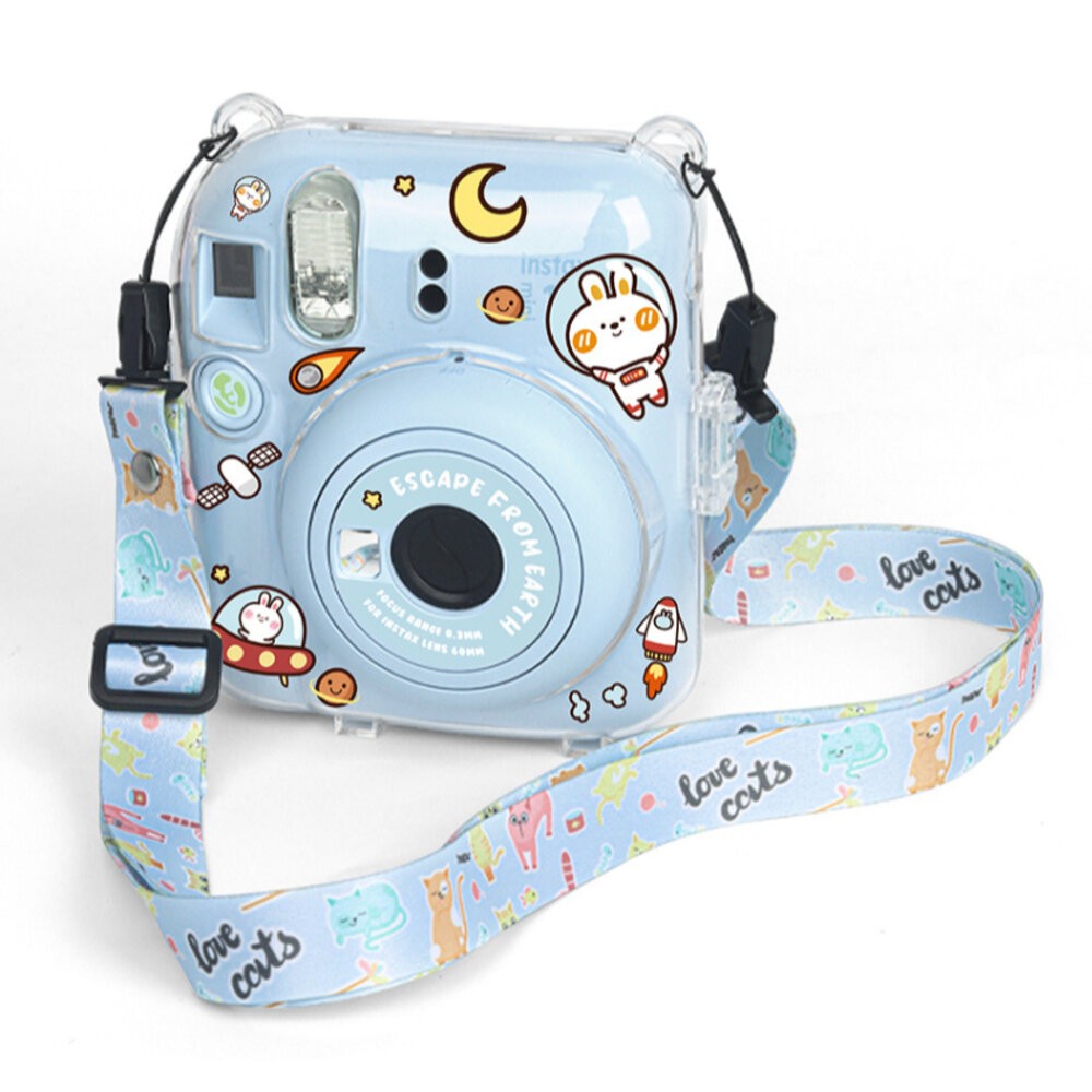 📷現貨 富士 instax mini 12 專用水晶殼 保護殼 mini12 透明/貼紙彩繪版 附風格背帶-細節圖5