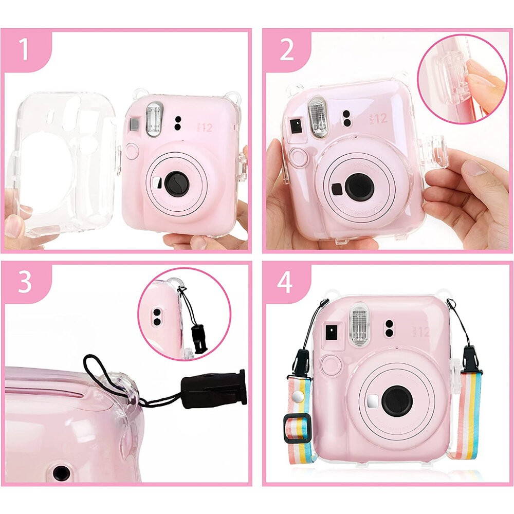 📷現貨 富士 instax mini 12 專用水晶殼 保護殼 mini12 透明/貼紙彩繪版 附風格背帶-細節圖11