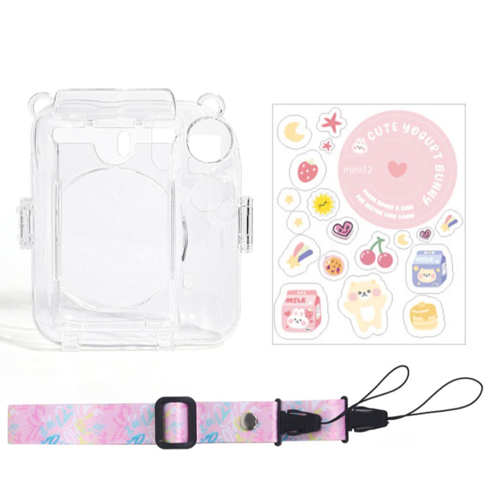 📷現貨 富士 instax mini 12 專用水晶殼 保護殼 mini12 透明/貼紙彩繪版 附風格背帶-規格圖11
