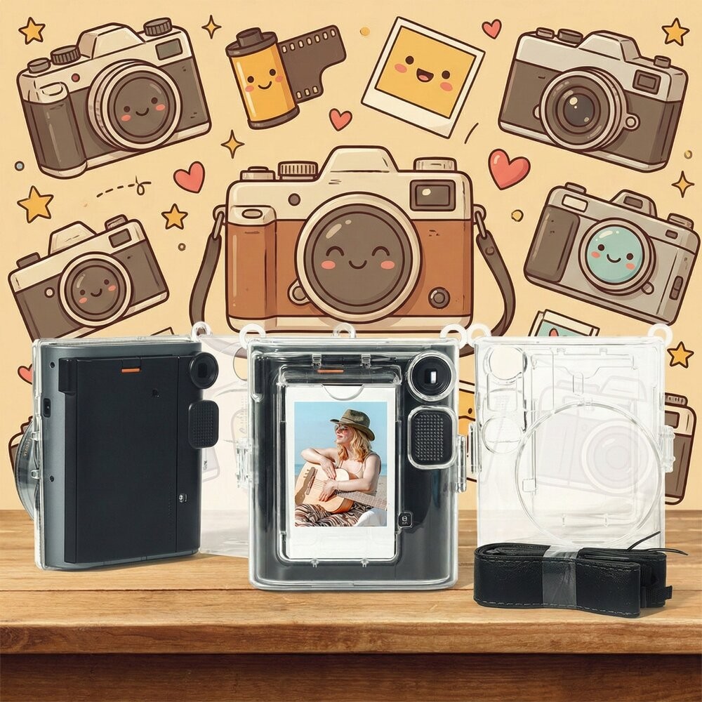 ✨富士Fujifilm🎞️ instax mini 41 專用透明水晶殼 保護殼 附背帶 現貨📸✨-細節圖3