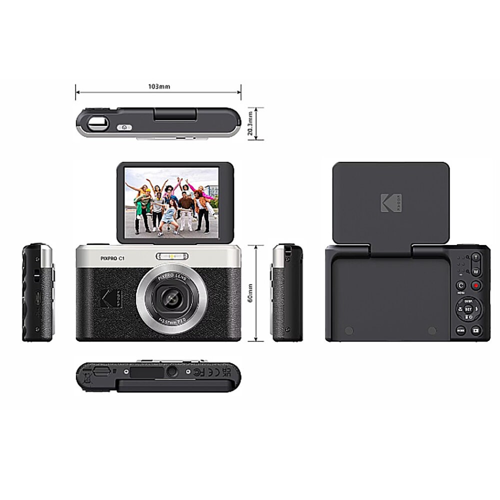 ✅現貨 公司貨2年保固🥇 Kodak PIXPRO C1 柯達 數位相機 復古CCD風 翻轉螢幕 Vlog 自拍 神器-細節圖10