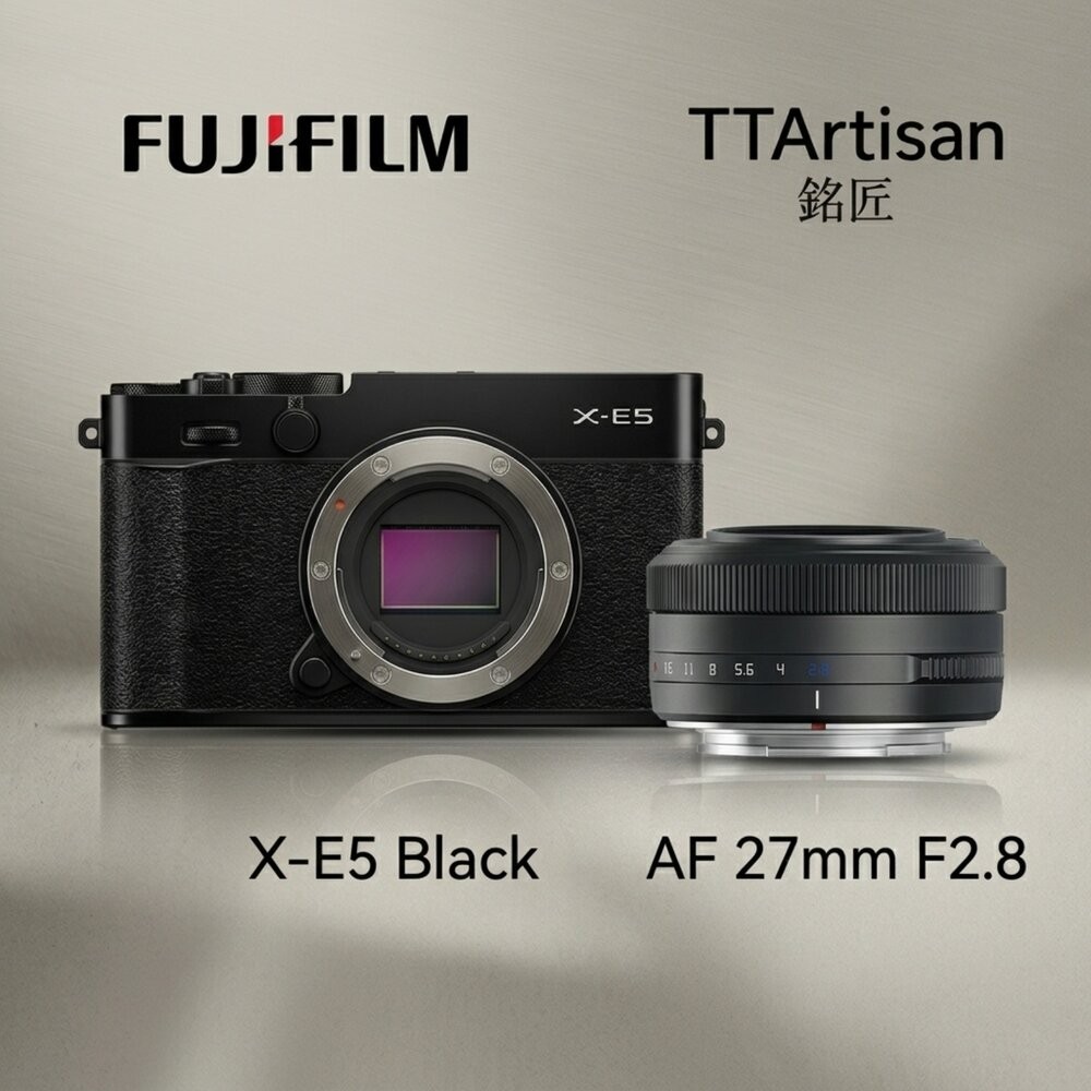 ✨分期0利率📸富士 公司貨 X-E5 黑色 搭 銘匠 AF 27mm F2.8 自動對焦鏡頭 街拍組合 兩年保固-細節圖2