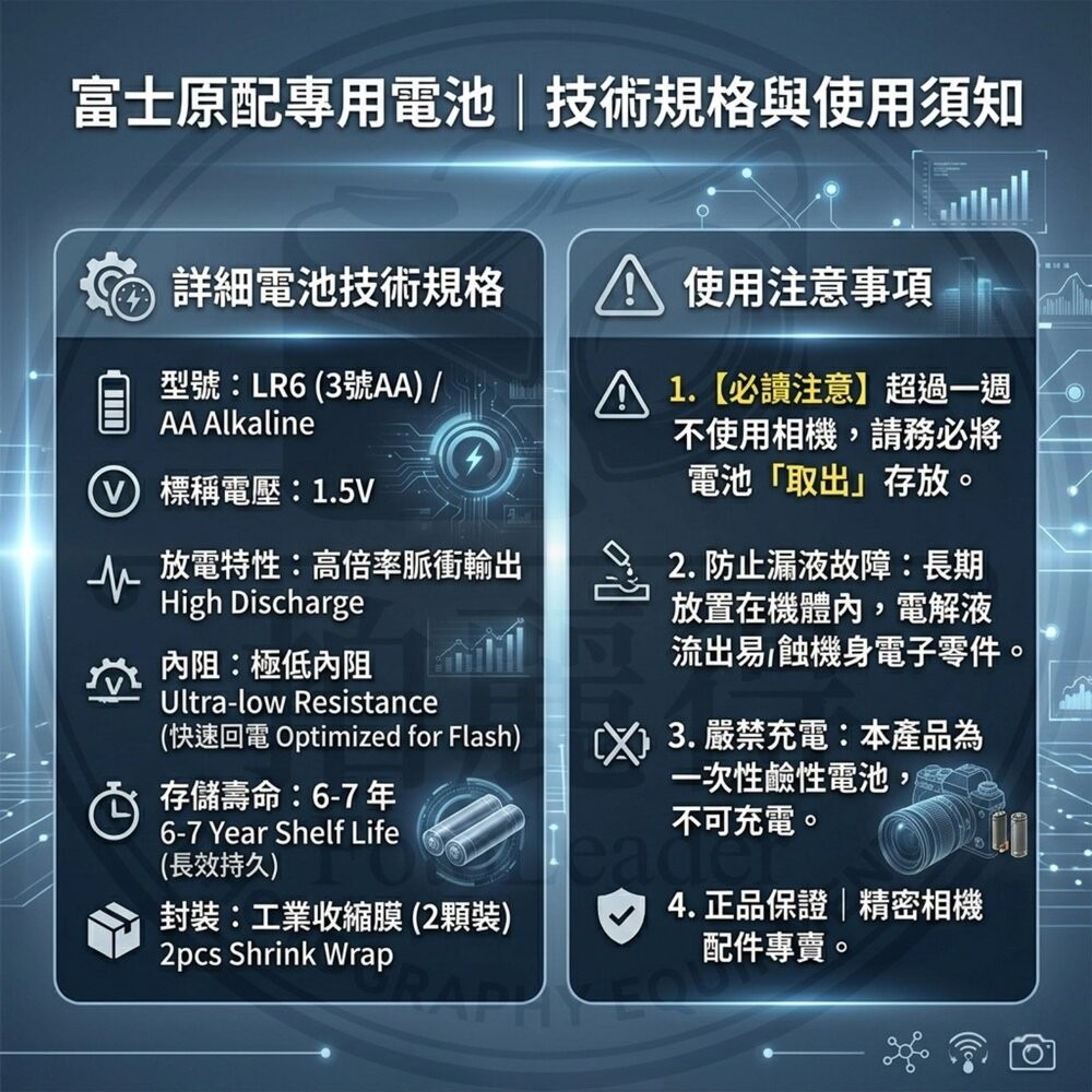 【限時購】✨ 富士原配電池 LR6 3號鹼性電池 instax 系列相機 拍立得專用 大電流 兩顆裝🔋-細節圖3
